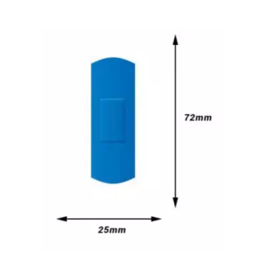 Cerotti rilevabili blu in scatola da 100 unità 72 x 25 mm