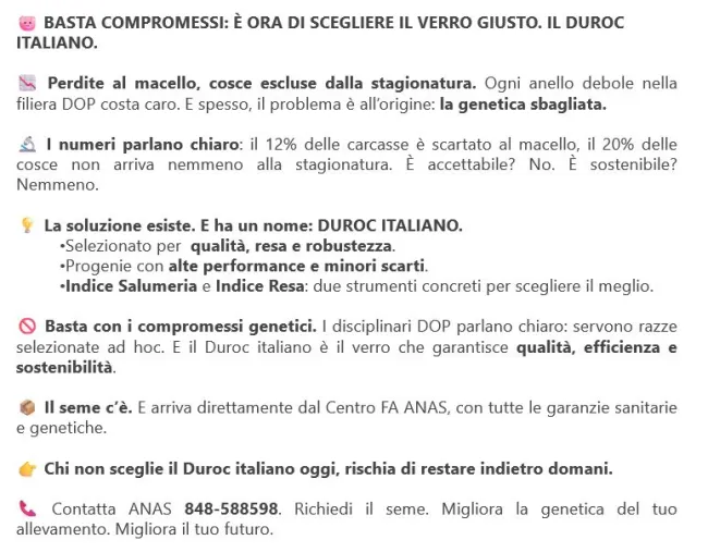È ORA DI SCEGLIERE IL VERRO GIUSTO. IL DUROC ITALIANO!!